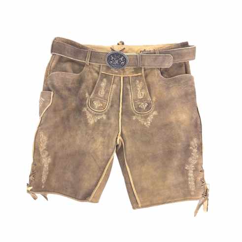 Herren Trachtenhose ALOIS Hirschvelours SAND Vorderteil 02