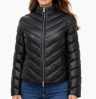Damen Ledersteppjacke 10749 Lammnappa schwarz mit Model Ausschnitt