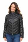 Damen Ledersteppjacke 10749 Lammnappa schwarz mit Model