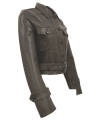 Damen Lederjacke 10802 Lammnappa SOFT dunkelbraun Seitenansicht