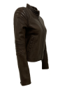 Damen Lederjacke 10803 Lammnappa SOFT dunkelbraun Seitenansicht