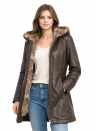 Damen Ledermantel CECILIA Lammnappa Cognac mit Model weißer Hintergrund 03