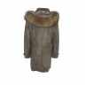 Damen Ledermantel khaki Rückseite