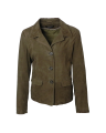 Modell CLARA Lederblazer Ziegenvelours nougat - Vorderansicht