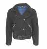 Damen Lederjacke ANNA Bikerstil Ziegenvelours schwarz ungefüttert
