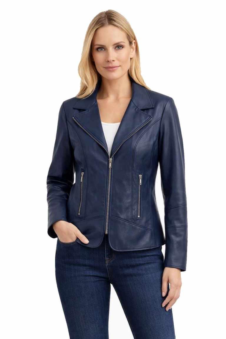 Damen Lederjacke - Modell SR3949 Lammnappa Marine 