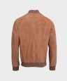 Herren Lederjacke JOHN Ziegenvelours cognac Rückseite