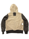 Herren Lederjacke JAKOB Ziegenvelours anthrazit Innenseite hinten