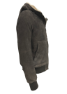 Herren Lederjacke JAKOB Ziegenvelours anthrazit Seitenansicht