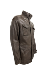 Herren Lederjacke KARL Neuseelandnappa dunkelbraun Seitenansicht
