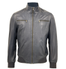 Herren Lederblouson kaufen - Modell ARON Lammnappa dunkelblau Vorderseite