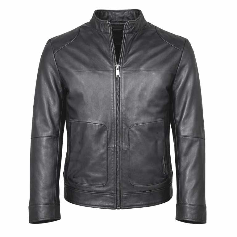 Herren Lederjacke LARS aus weichem Lammnappa SCHWARZ