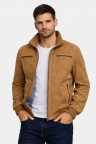 Herren Lederjacke Ziegenvelours Sand - Modell LOUIS Jacke geöffnet