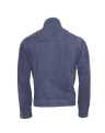 Herren Jeans-Lederjacke JAN Metisvelours NAVY - Rückseite