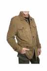 Herren Lederjacke SIMON Ziegenvelours sand Olivengerbung Model