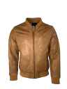 Herren Bomberjacke B594 Lammnappa whisky Vorderseite