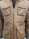 Herren Lederjacke DAVID Lammnappa washed braun Vorderseite Ausschnitt