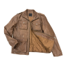 Herren Lederjacke JEFF Lammnappa BRAUN Vorderseite liegend halb offen