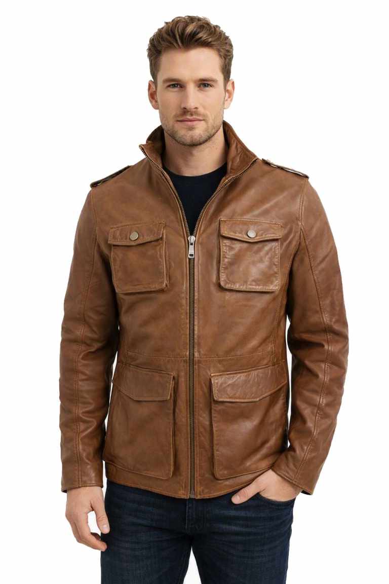 Lederjacke Braun - Modell JEFF Lammnappa