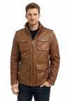 Lederjacke Braun - Modell JEFF Lammnappa
