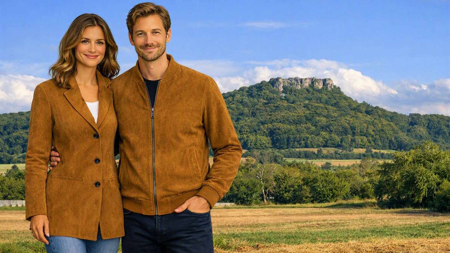 Lederbekleidungsversand Staffelberg mit Damen- und Herrenjacke CLEO und PHIL 06