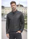 Herren Lederjacke LUKE Lammnappa SCHWARZ MATT Olivenleder Model