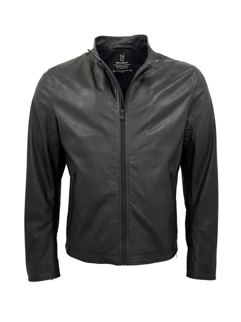 Herren Lederjacke LUKE Olivenelder schwarz Vorderseite