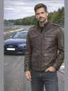 Herren Lederjacke DED Lammnappa DUNKELBRAUN Olivenleder Model 