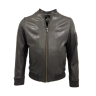 Herren Lederjacke Olivenleder B702 Lammnappa schwarz 01