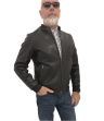 Herren Lederjacke Olivenleder B702 Lammnappa schwarz 03