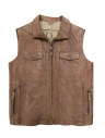 Herren Lederweste W599 Lammnappa Antik mittelbraun 01 50 - Lederbekleidungsversand