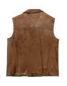 Herren Lederweste W599 Lammnappa Antik mittelbraun 02 50 - Lederbekleidungsversand