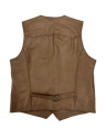 Herren Lederweste W522 Lammnappa Antik mittelbraun 02 54 - Lederbekleidungsversand