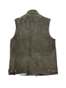 Herren Lederweste W609 10135 Ziegenvelours dunkelbraun 02 50 - Lederbekleidungsversand