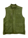 Herren Lederweste W6092 10136 Ziegenvelours grün 01 50 - Lederbekleidungsversand