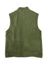 Herren Lederweste W6092 10136 Ziegenvelours grün 02 50 - Lederbekleidungsversand