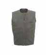 Herren Lederweste MIKE Lammnappa Canvas camel Vorderseite